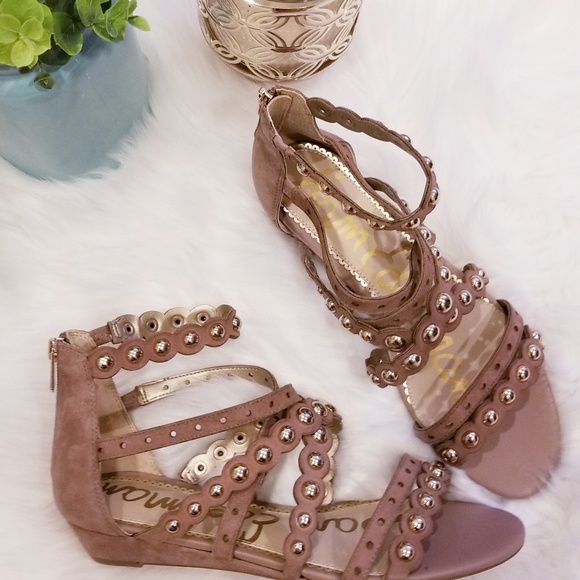 Sam Edelman Dustee Studded Suede Gladiator Sandals - Picture 2 of 8